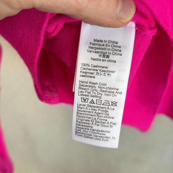 J Crew Featherweight cashmere shrunken cardigan sweater Womens Medium Hot Pink - Picture 8 of 8